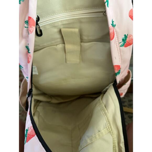 MIRLEWAIY Girl's Pink Strawberry Print School Backpack Bag - Picture 10 of 10